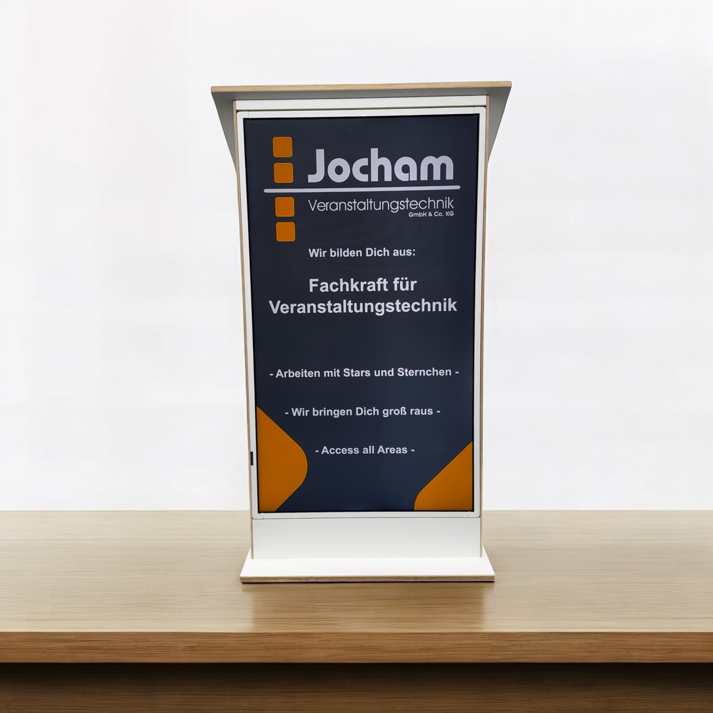 Rednerpult weiß, integriertes Display – Bild 4