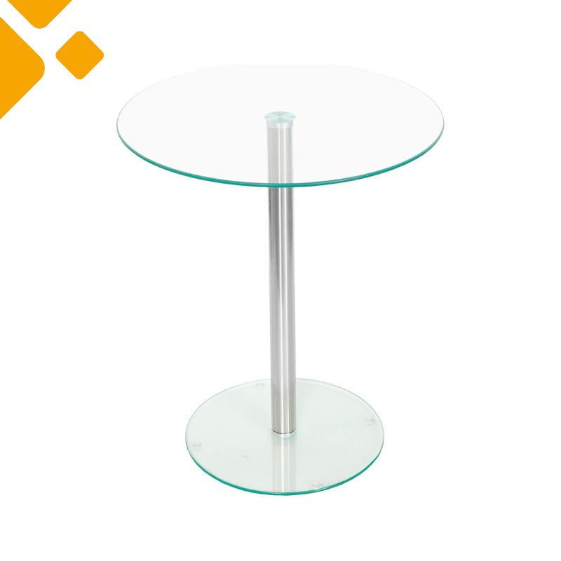 Beistelltisch, Glas, Silber