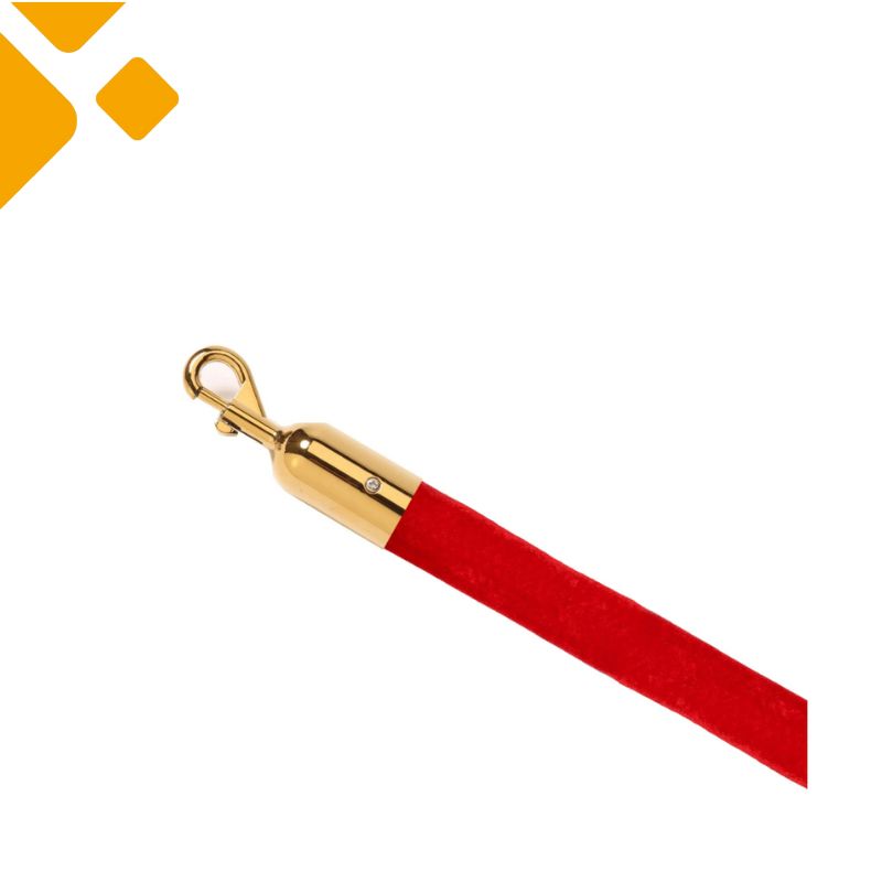 Absperrkordel mit goldenem Klickverschluss, Rote Samt 100cm